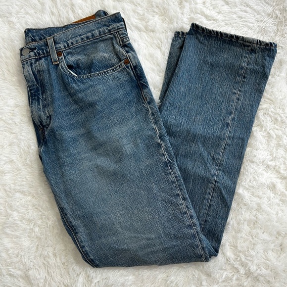 Levi's Other - Levi's 502 Taper Men's Straight‎ Fit Distressed Blue Jeans 34x31